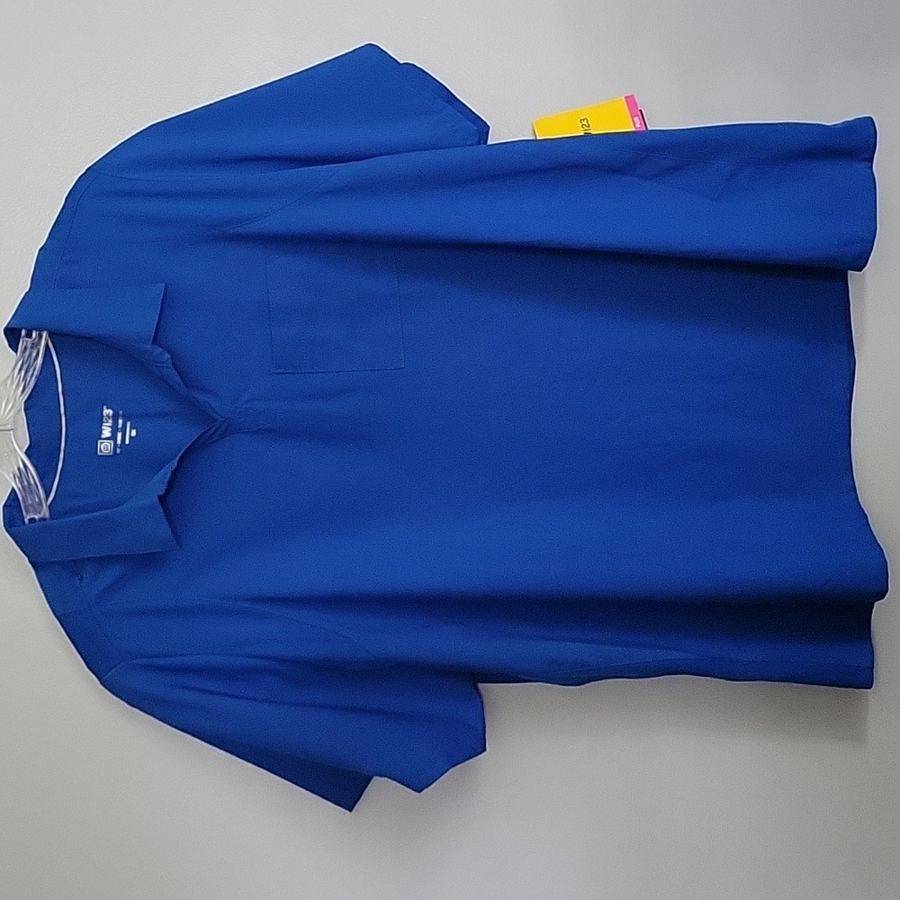 WonderWink Royal Blue V-neck with collar Scrub Top - 5X Uniform, professional